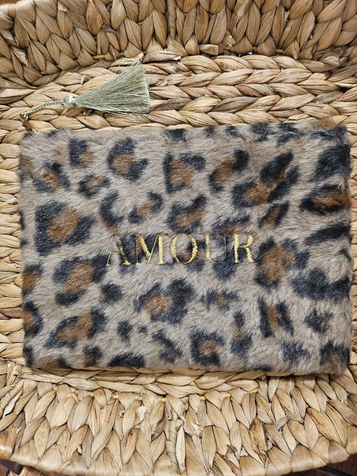 Pochette Fourrure Amour Léopard