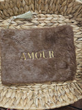 Pochette Fourrure Amour marron